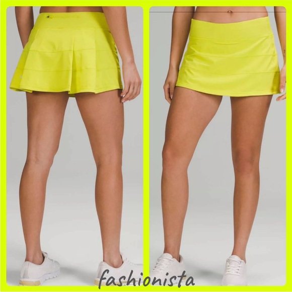 NWT lululemon pace rival skirt *long, size tall Yellow Serpentine - Main Image